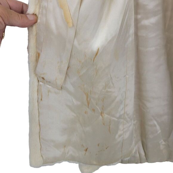 Vintage Rabbit Fur Cape Stowe Poncho Vanilla M Big Shoulder Native American - Picture 15 of 16